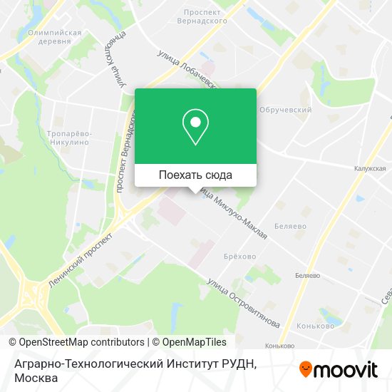 Карта Аграрно-Технологический Институт РУДН