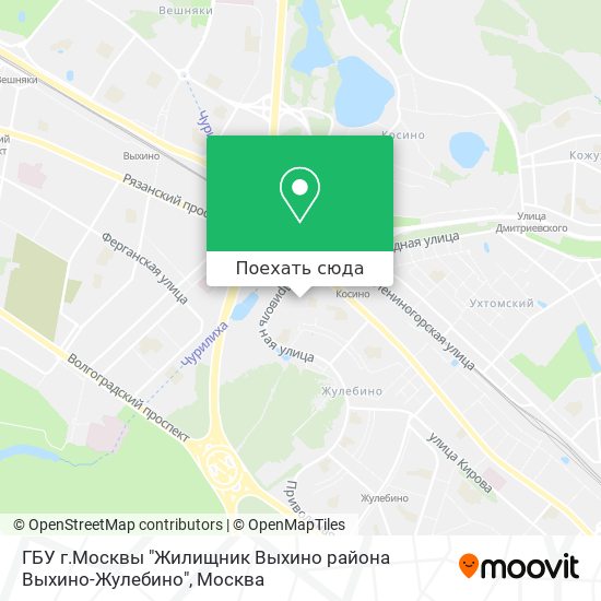 Карта ГБУ г.Москвы "Жилищник Выхино района Выхино-Жулебино"