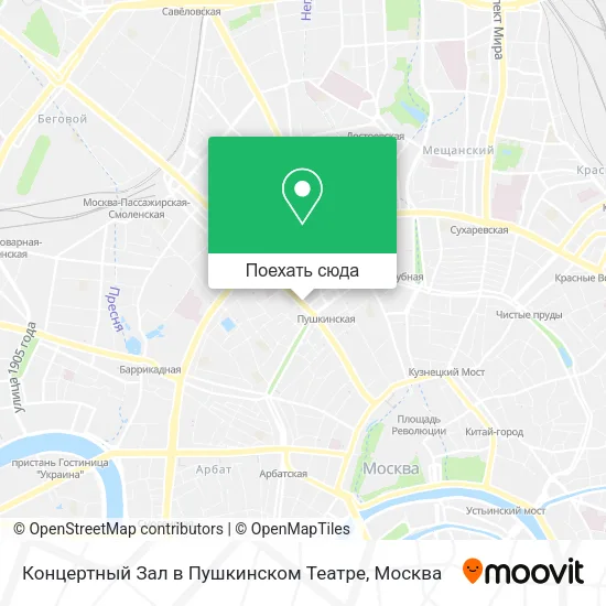 Карта Концертный Зал в Пушкинском Театре