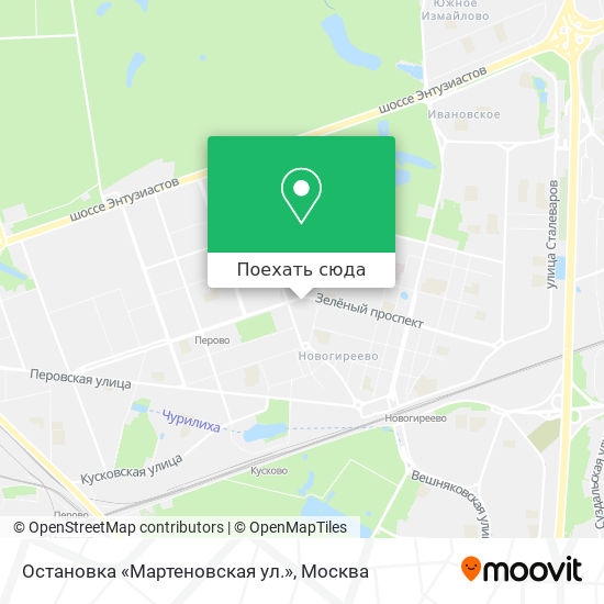 Карта Остановка «Мартеновская ул.»