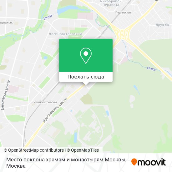 Карта Место поклона храмам и монастырям Москвы