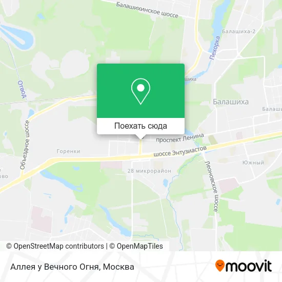 Карта Аллея у Вечного Огня