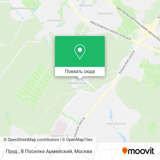 Карта Пруд , В Поселке Армейский