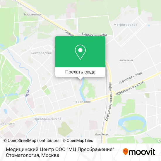 Карта Медицинский Центр ООО "МЦ Преображение" Стоматология