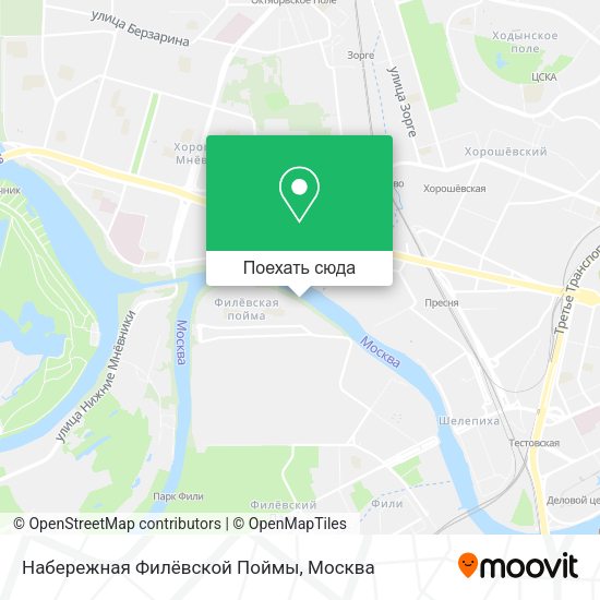 Карта Набережная Филёвской Поймы
