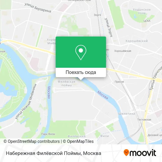 Карта Набережная Филёвской Поймы