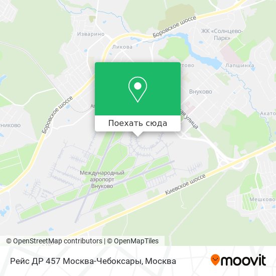 Карта Рейс ДР 457 Москва-Чебоксары
