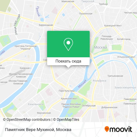 Карта Памятник Вере Мухиной