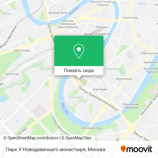Карта Парк У Новодевичьего монастыря