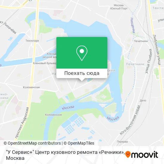 Карта "У Сервис+" Центр кузовного ремонта «Речники»