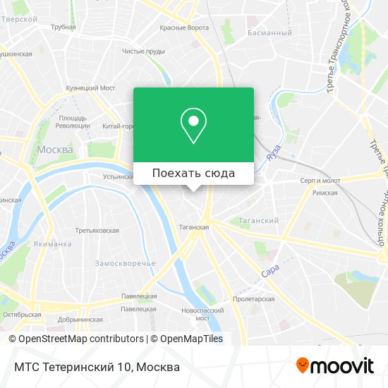 Карта МТС Тетеринский 10
