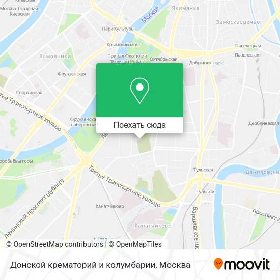 Карта Донской крематорий и колумбарии