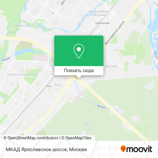 Карта МКАД Ярославское шоссе