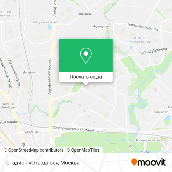Карта Стадион «Отрадное»