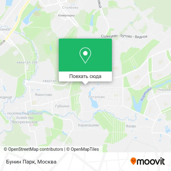 Карта Бунин Парк