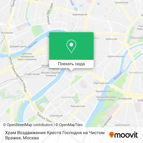 Карта Храм Воздвижения Креста Господня на Чистом Вражке