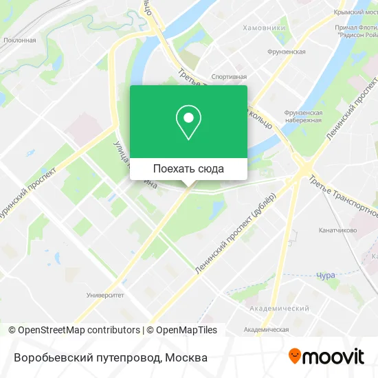 Карта Воробьевский путепровод
