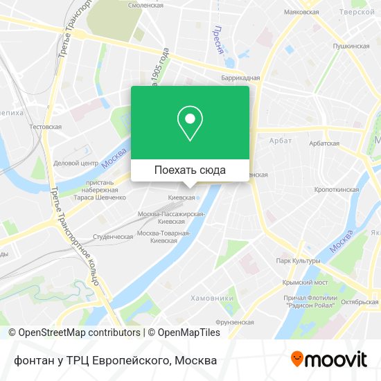 Карта фонтан у ТРЦ Европейского
