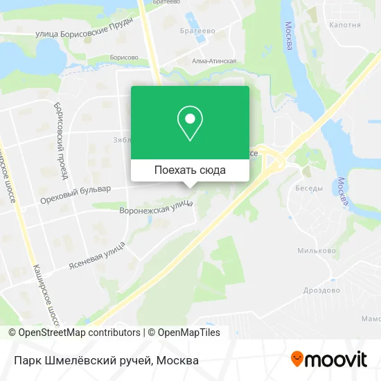 Карта Парк Шмелёвский ручей
