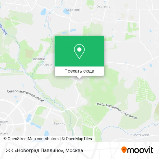 Карта ЖК «Новоград Павлино»