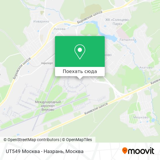 Карта UT549 Москва - Назрань