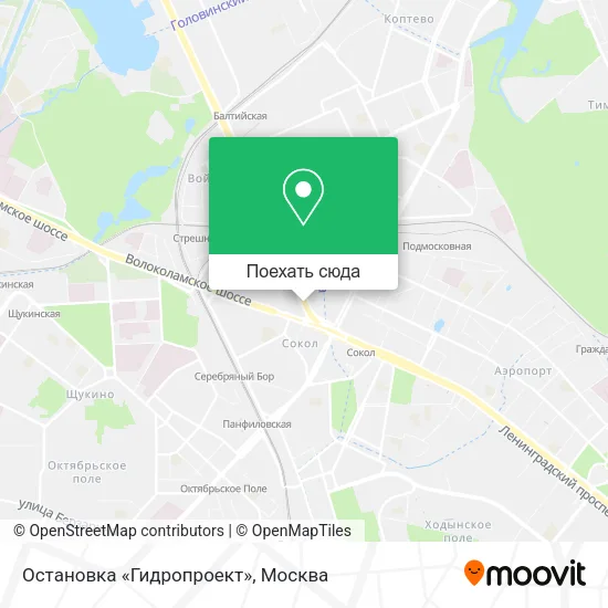 Карта Остановка «Гидропроект»