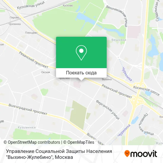 Карта Управление Социальной Защиты Населения "Выхино-Жулебино"