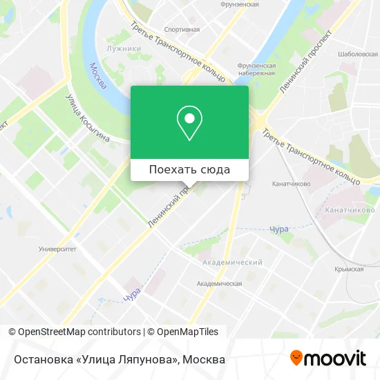 Карта Остановка «Улица Ляпунова»