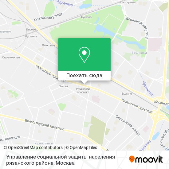 Карта Управление социальной защиты населения рязанского района