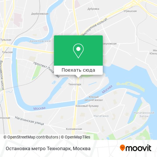 Карта Остановка метро Технопарк