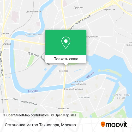 Карта Остановка метро Технопарк
