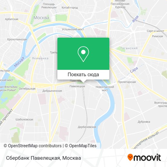Карта Сбербанк Павелецкая