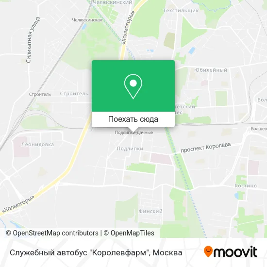 Карта Служебный автобус "Королевфарм"