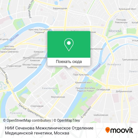 Карта НИИ Сеченова Межклиническое Отделение Медицинской генетики