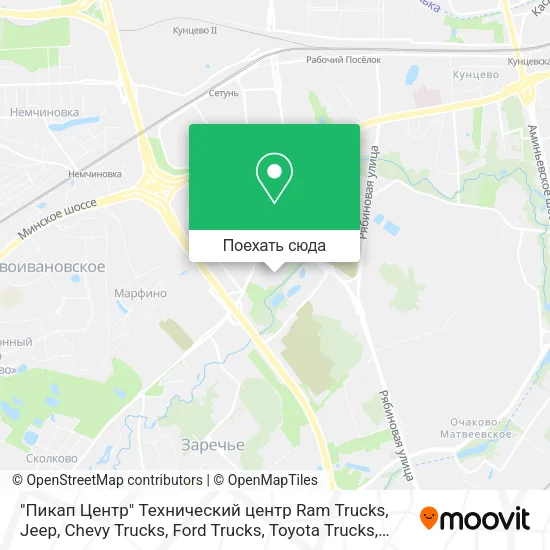 Карта "Пикап Центр" Технический центр Ram Trucks, Jeep, Chevy Trucks, Ford Trucks, Toyota Trucks