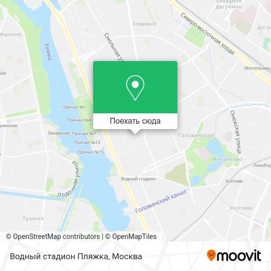 Карта Водный стадион Пляжка
