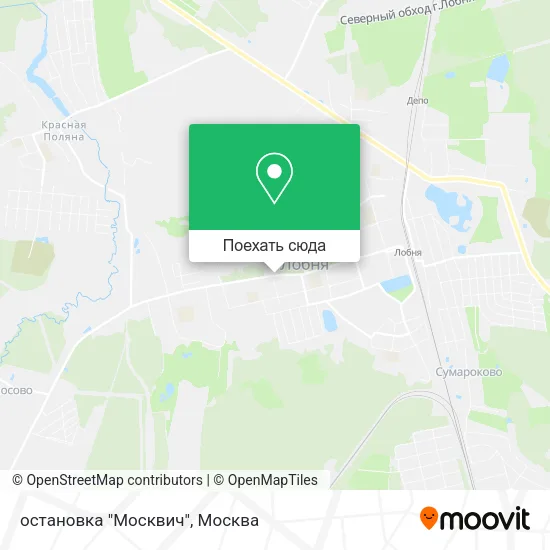 Карта остановка "Москвич"