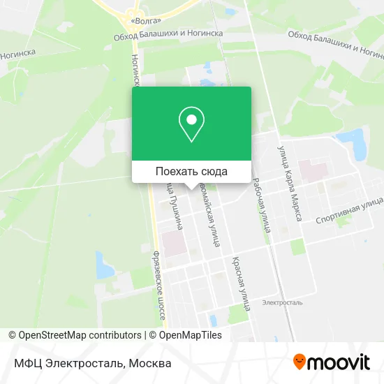 Карта МФЦ Электросталь