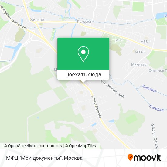 Карта МФЦ "Мои документы"