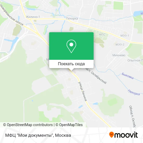 Карта МФЦ "Мои документы"