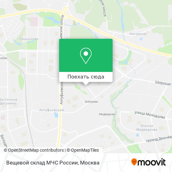 Карта Вещевой склад МЧС России