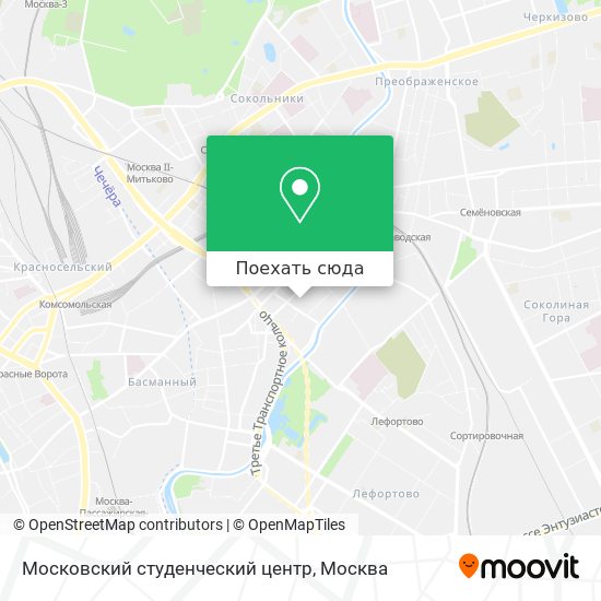 Карта Московский студенческий центр