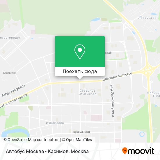Карта Автобус Москва - Касимов
