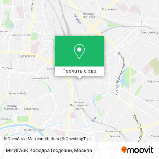 Карта МИИГАиК Кафедра Геодезии
