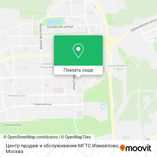 Карта Центр продаж и обслуживания МГТС Измайлово