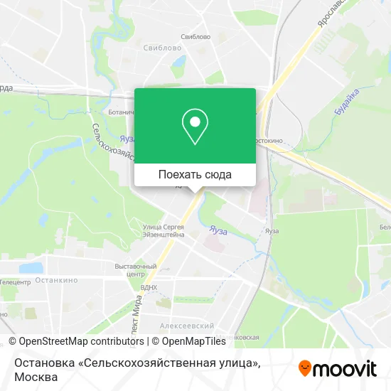 Карта Остановка «Сельскохозяйственная улица»