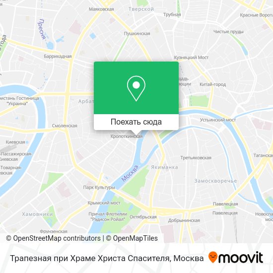 Карта Трапезная при Храме Христа Спасителя