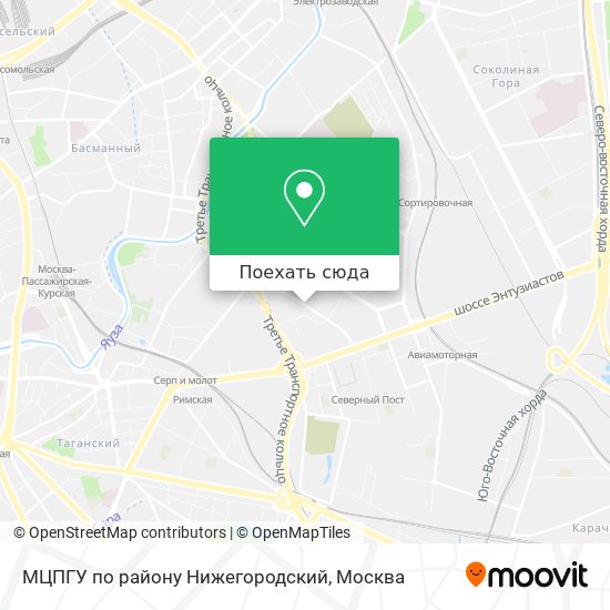 Карта МЦПГУ по району Нижегородский