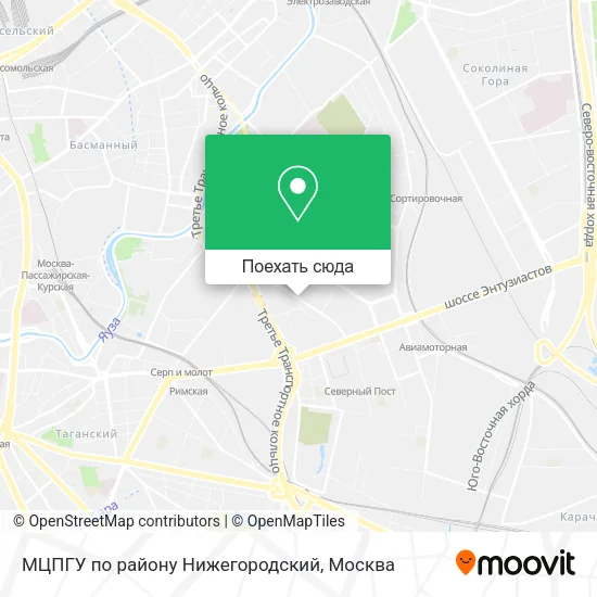 Карта МЦПГУ по району Нижегородский