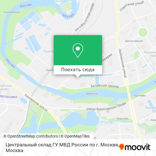 Карта Центральный склад ГУ МВД России по г. Москве